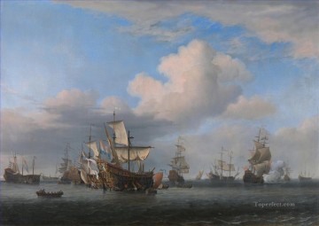 Buque de guerra Painting - Cuatro días de Batalla 2 Batallas Navales